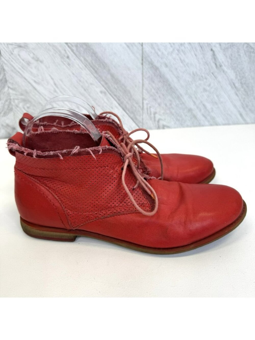 Liebeskind Berlin Red Leather Ankle Boots Booties Shoes Womens Size 40 US 9